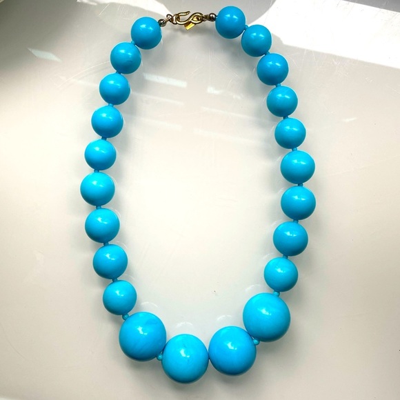 VTG KJL KENNETH JAY LANE Turquoise Graduated Beaded Statement Necklace - Picture 3 of 8